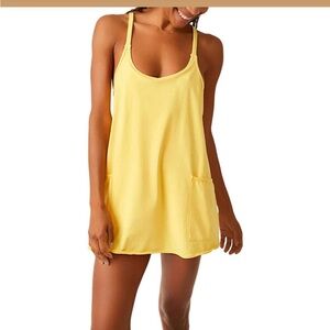 FREE PEOPLE Yellow Sleeveless Mini Dress